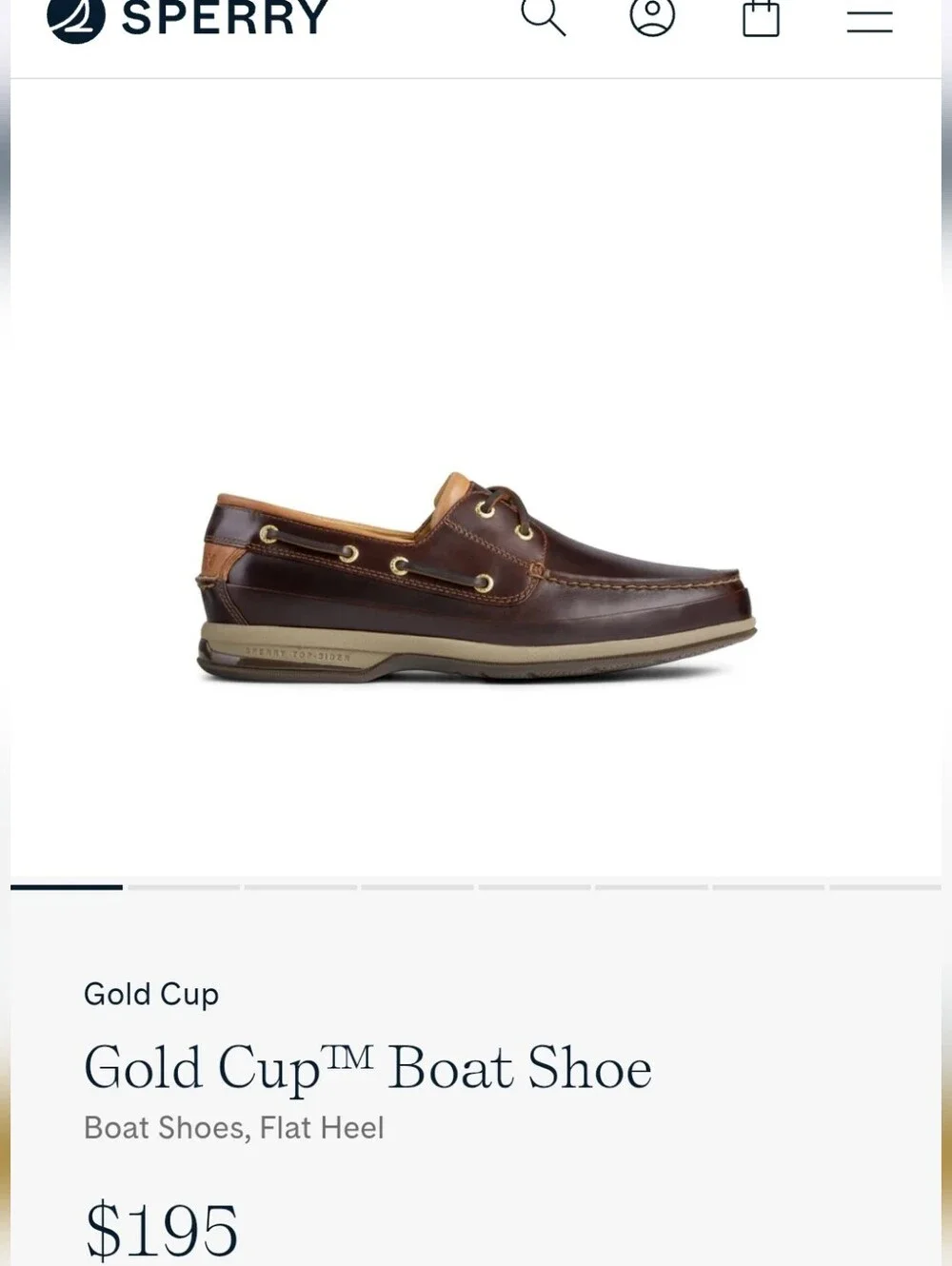 Sperry Men's Gold Cup™ ASV 2-Eye Boat Shoes In Amaretto, Men's Size 9.5
